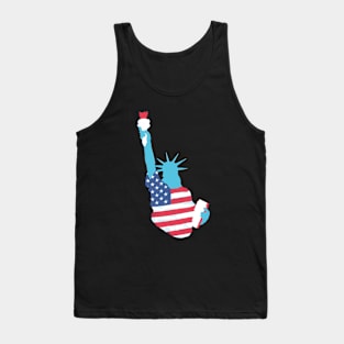 Statue of Liberty with USA Flag Tank Top